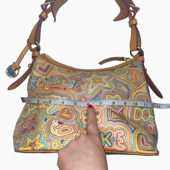 Vintage Dooney & Bourke Tan/Rainbow Hobo Shoulder Bag - Picture 15 of 17